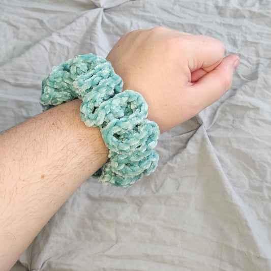 Misty Jungle Green Velvet Scrunchie